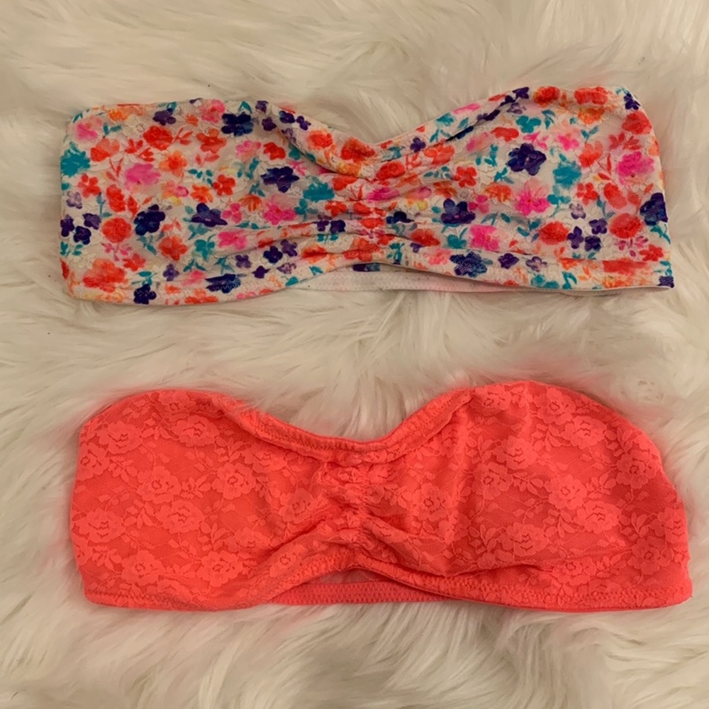 pink victoria’s secret bandeau bra